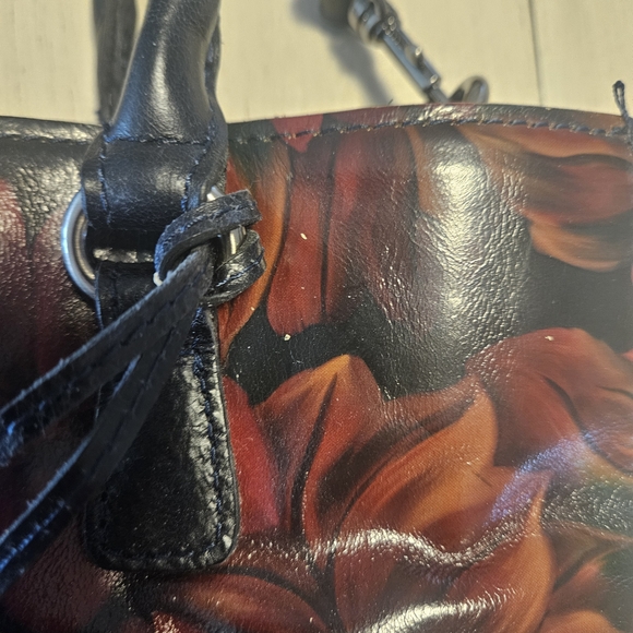 Patricia Nash Black and Red Floral Shoulder Bag - Picture 9 of 9